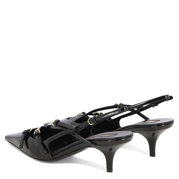 Miu Miu Patent Leather Slingback Pumps With Buckles 55Mm IT 37.5 Women - Picture 4 of 5